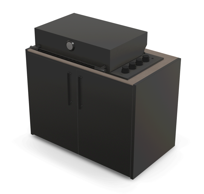 Brabura Box-Q 4-Brenner schwarz | Neuestes Edelstahlmodell