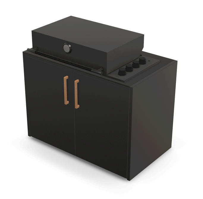 Brabura Box-Q 4-Brenner schwarz | Neuestes Edelstahlmodell