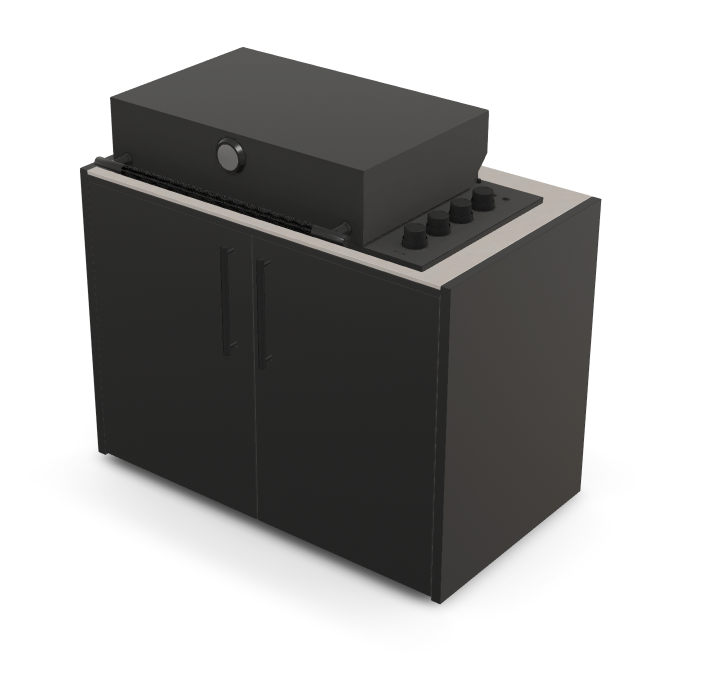 Brabura Box-Q 4-Brenner schwarz | Neuestes Edelstahlmodell