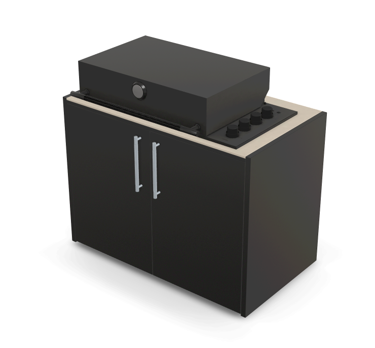 Brabura Box-Q 4-Brenner schwarz | Neuestes Edelstahlmodell