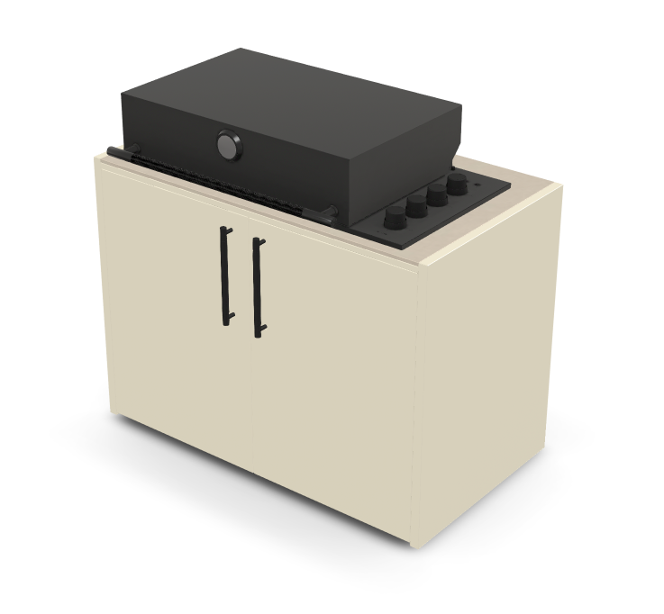 Brabura Box-Q 4-Brenner schwarz | Neuestes Edelstahlmodell