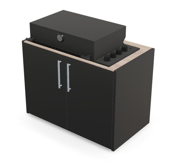 Brabura Box-Q 4-Brenner schwarz | Neuestes Edelstahlmodell