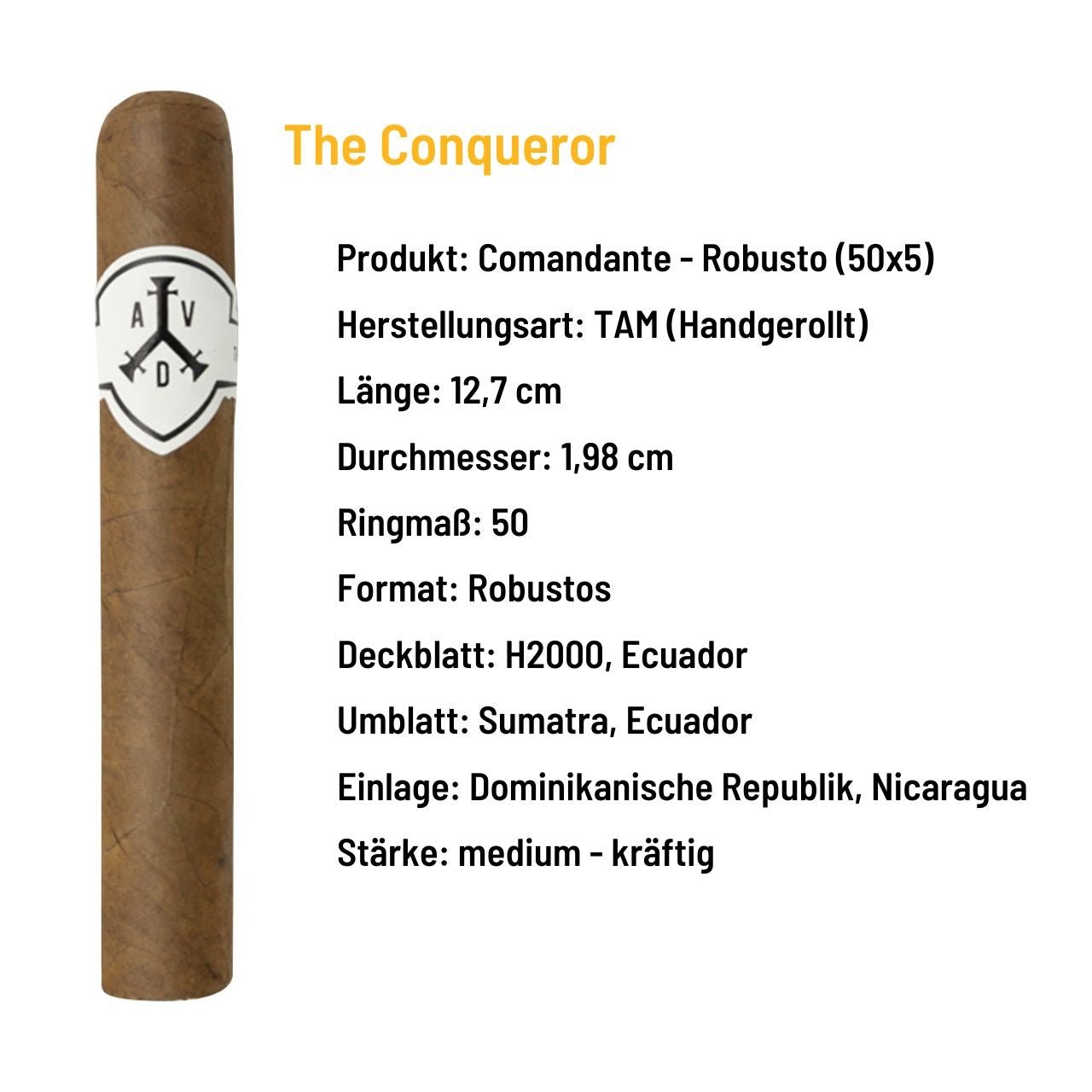 ADV & McKay - The Conqueror Comandante Robusto - Grillstar.deADV & McKay - The Conqueror Comandante RobustoADV & McKayGrillstar.de100093800170600461