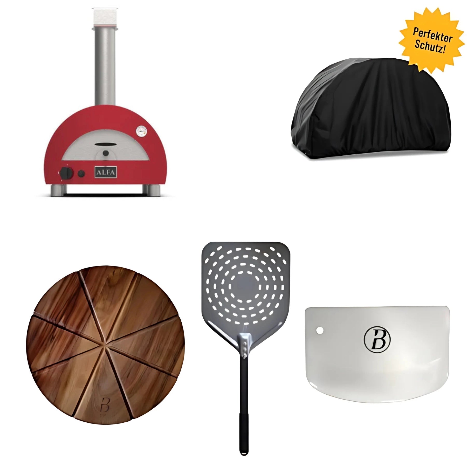 Alfa Portable ROT inkl. Abdeckhaube, Babossa Pizzaschaufel, Teigschaber 2 Stk. & Pizzabrett - Grillstar.deAlfa Portable ROT inkl. Abdeckhaube, Babossa Pizzaschaufel, Teigschaber 2 Stk. & PizzabrettPizzaofenAlfa ForniGrillstar.de