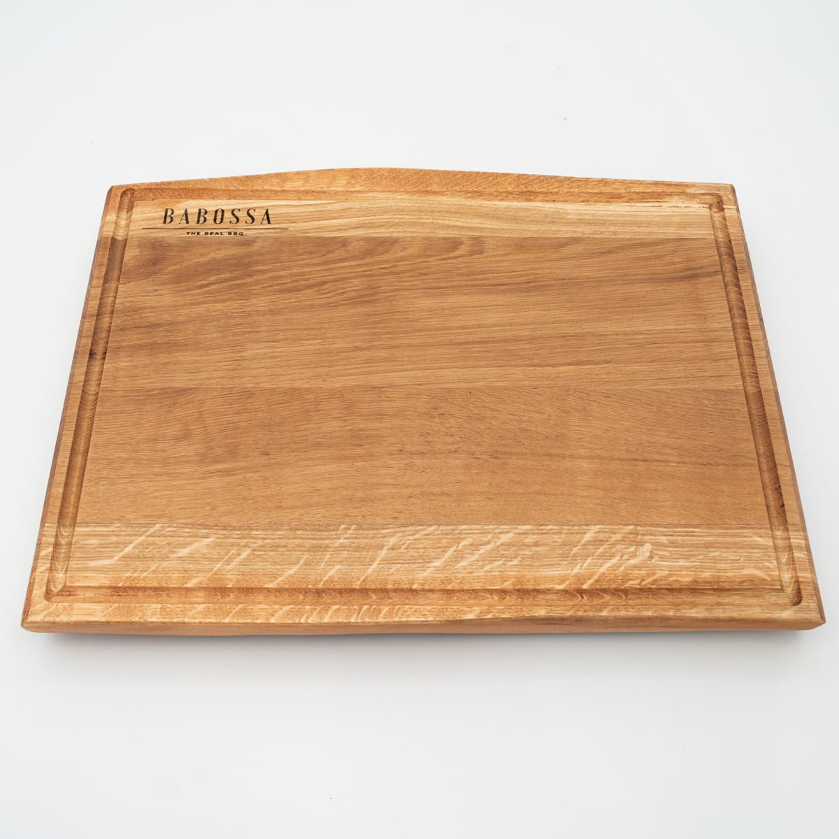 BABOSSA | Eichen Schneidebrett L | Naturkante | Saftrille | 44,5x35x4,5 cm - Grillstar.deBABOSSA | Eichen Schneidebrett L | Naturkante | Saftrille | 44,5x35x4,5 cmHolzbrettBABOSSAGrillstar.de