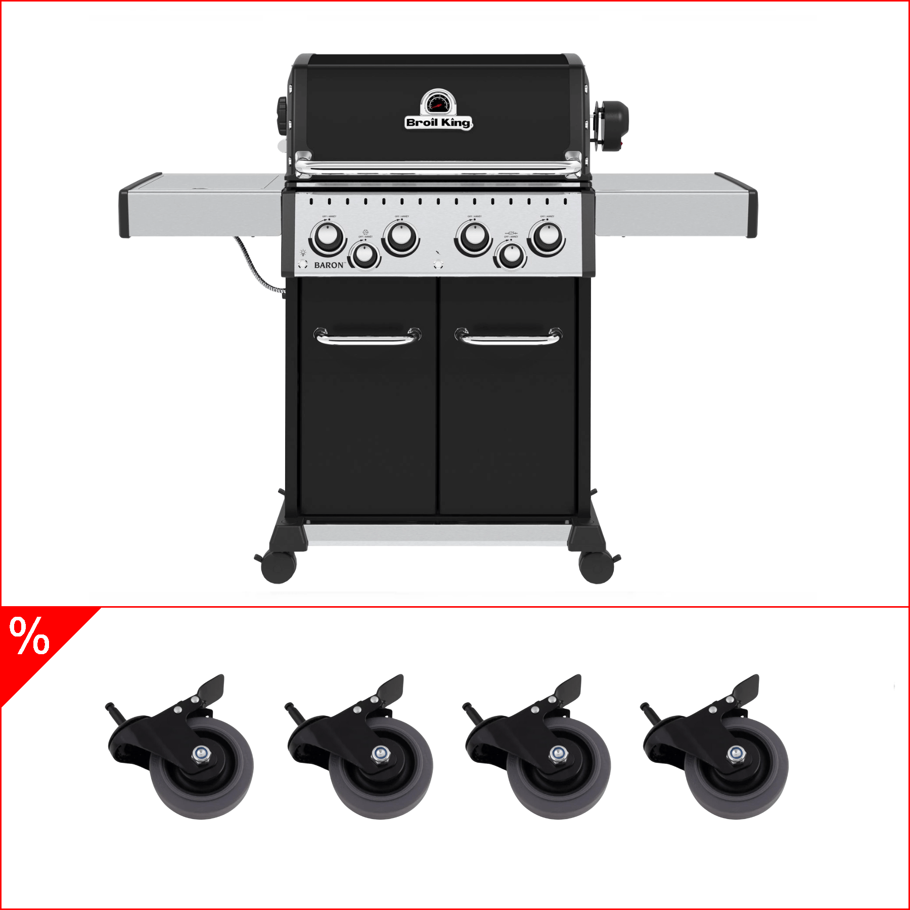 Broil King Baron 490 inkl. Drehspieß und Premium Lenkrollen - Grillstar.deBroil King Baron 490 inkl. Drehspieß und Premium LenkrollenGrillbundleBroil KingGrillstar.de