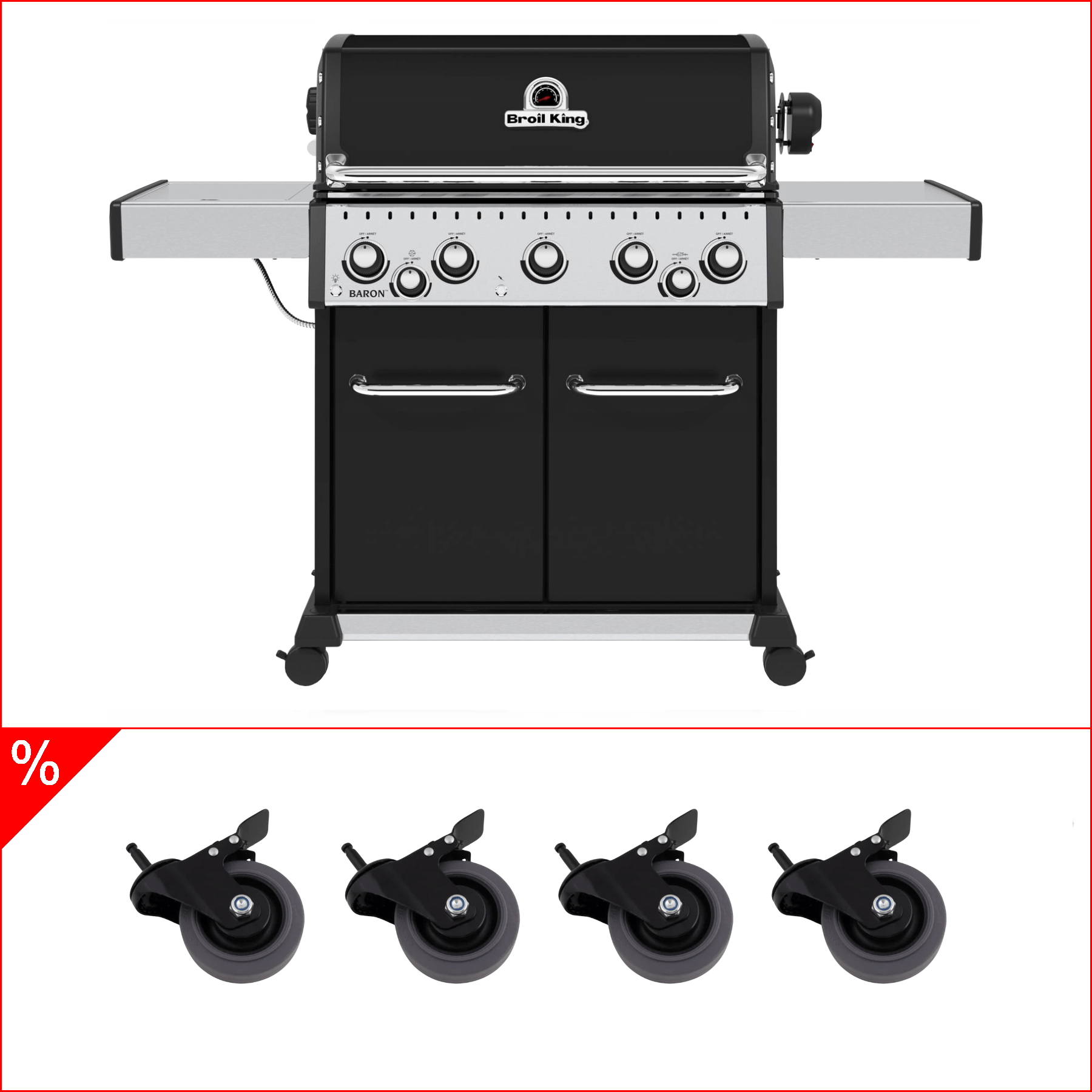 Broil King Baron 590 inkl. Drehspieß & Premium Lenkrollen - Grillstar.deBroil King Baron 590 inkl. Drehspieß & Premium LenkrollenGrillbundleBroil KingGrillstar.de