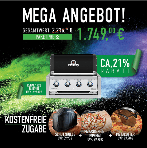 Broil King Regal 420 Built - In Bundle inkl. Abdeckhaube, Pizzastein und Pizzacutter - Grillstar.deBroil King Regal 420 Built - In Bundle inkl. Abdeckhaube, Pizzastein und PizzacutterGrillbundleBroil KingGrillstar.de