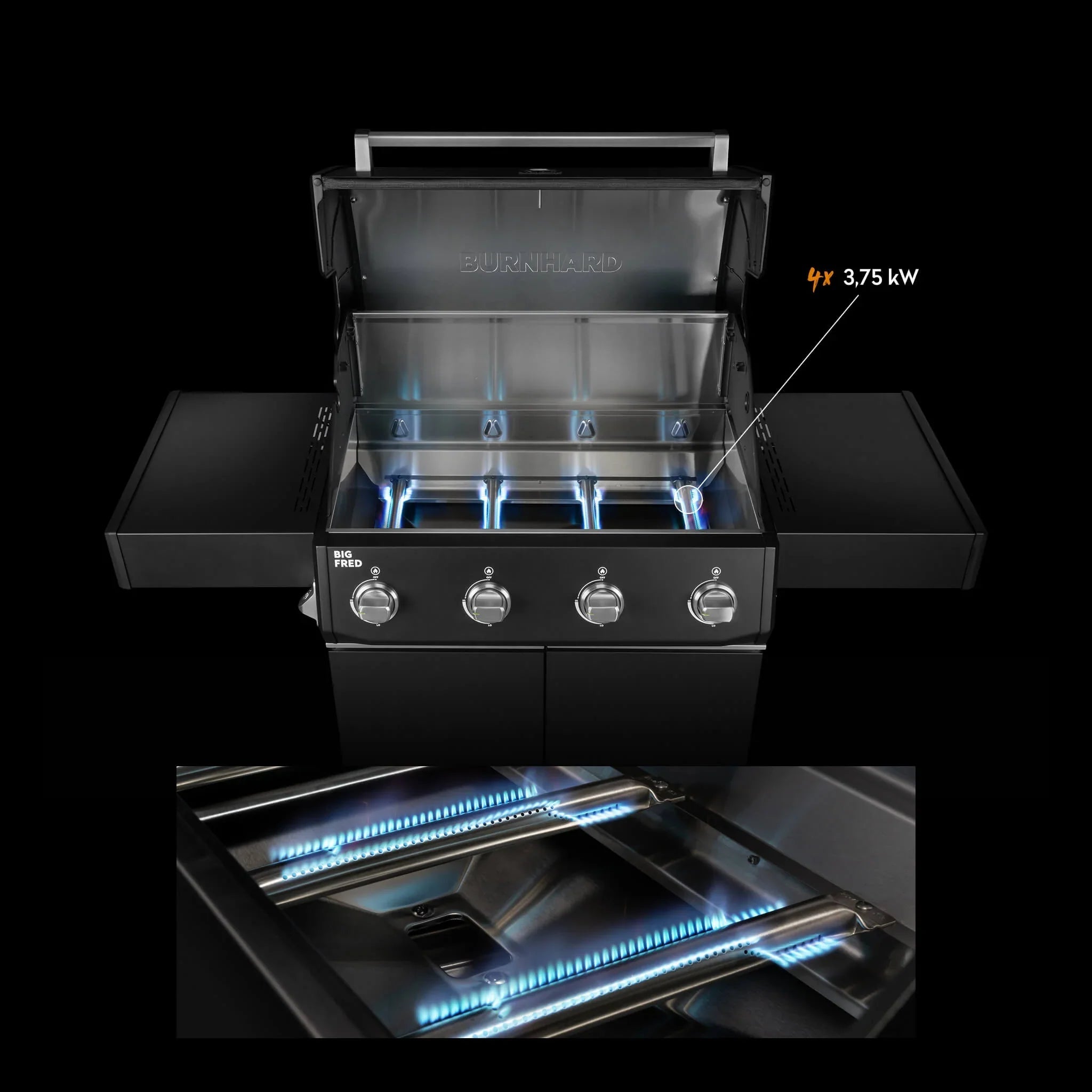 Burnhard Big FRED Base Gasgrill 4 - Brenner Basic mit Gusseisenrost Series 4 - Grillstar.deBurnhard Big FRED Base Gasgrill 4 - Brenner Basic mit Gusseisenrost Series 4BurnhardGrillstar.de