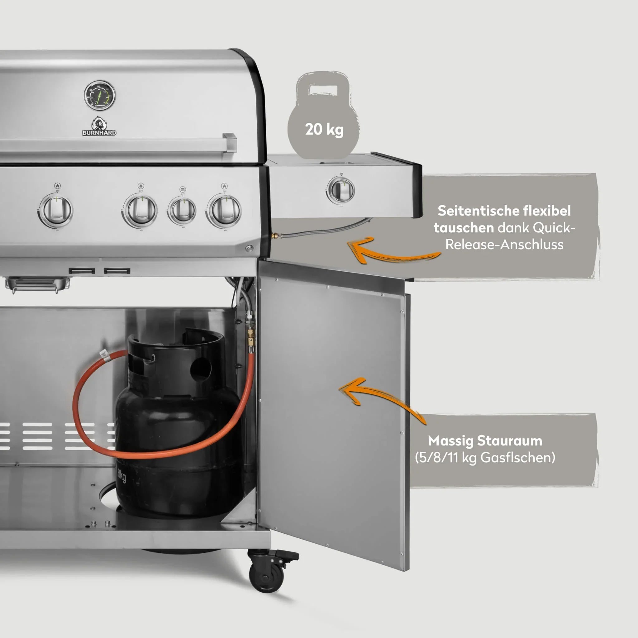 Burnhard Big FRED Deluxe Gasgrill Edelstahl 4 - Brenner mit Edelstahlrost Series 4 - Grillstar.deBurnhard Big FRED Deluxe Gasgrill Edelstahl 4 - Brenner mit Edelstahlrost Series 4BurnhardGrillstar.de