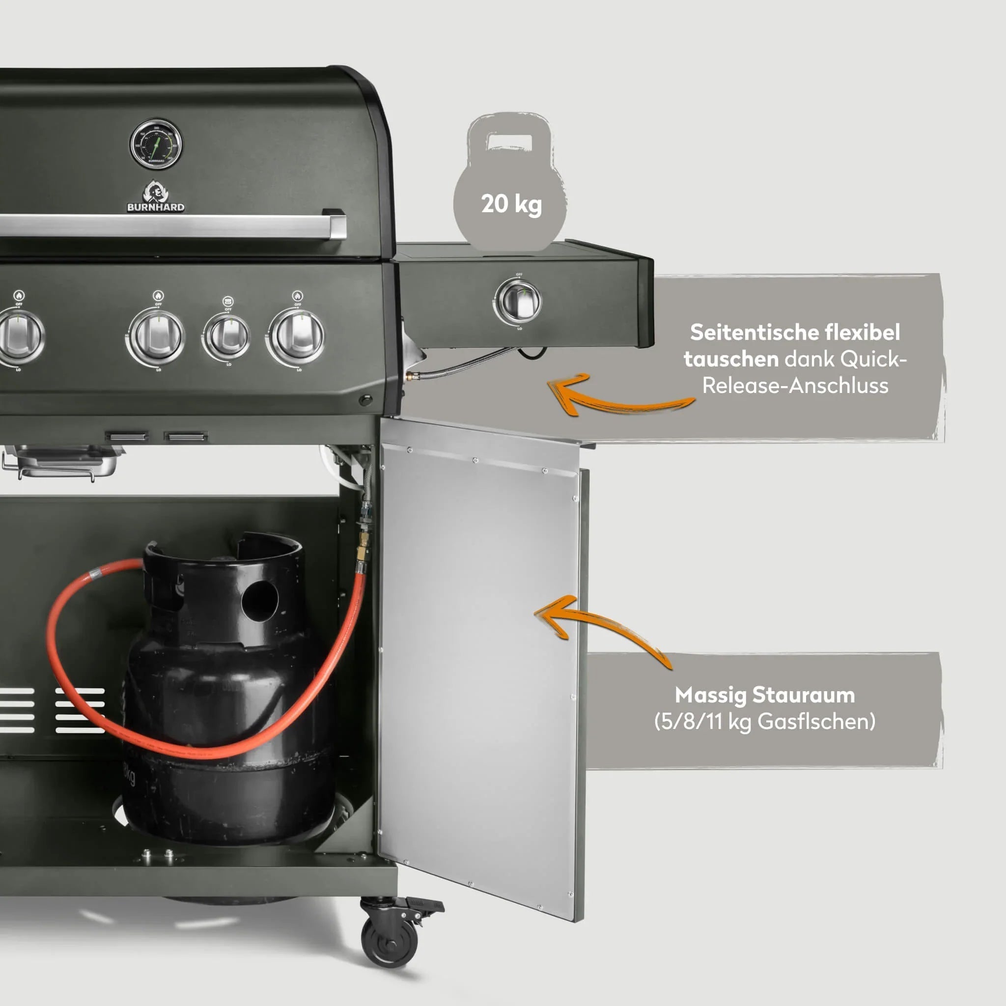Burnhard FRED Deluxe Gasgrill 3 - Brenner Green Edition mit Gusseisenrost Series 4 - Grillstar.deBurnhard FRED Deluxe Gasgrill 3 - Brenner Green Edition mit Gusseisenrost Series 4BurnhardGrillstar.de