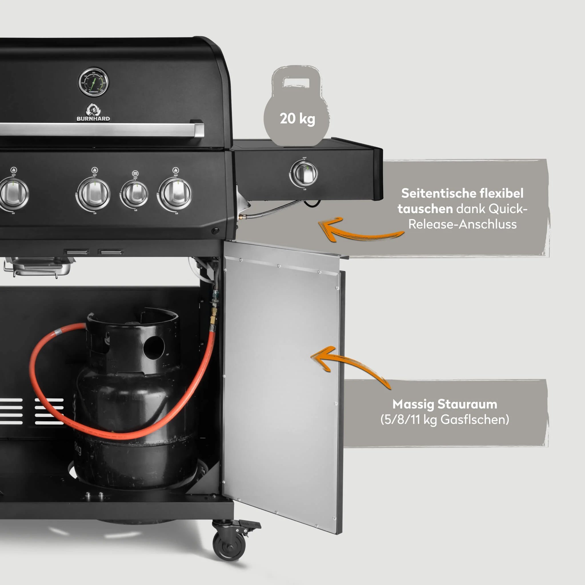 Burnhard FRED Deluxe+ Schwarz mit Gussrosten - Grillstar.deBurnhard FRED Deluxe+ Schwarz mit GussrostenGrillBurnhardGrillstar.de