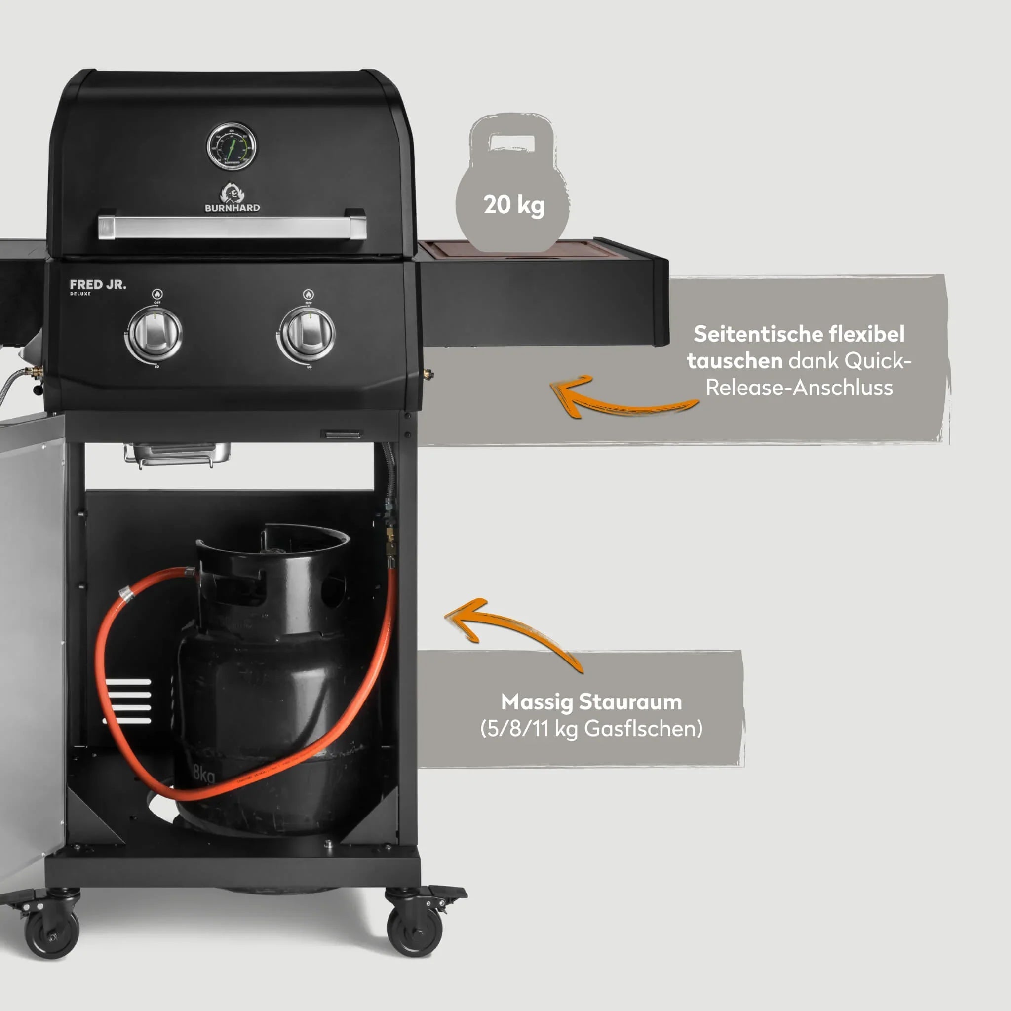 Burnhard FRED Jr. Deluxe Gasgrill Black Edition 2 - Brenner mit Gussrost Series 4 - Grillstar.deBurnhard FRED Jr. Deluxe Gasgrill Black Edition 2 - Brenner mit Gussrost Series 4BurnhardGrillstar.de