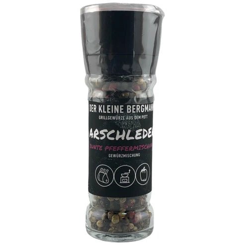 Der Kleine Bergmann Arschleder Bunte Pfeffermischung, 50g Mühle - Grillstar.deDer Kleine Bergmann Arschleder Bunte Pfeffermischung, 50g MühleDer kleine BergmannGrillstar.de
