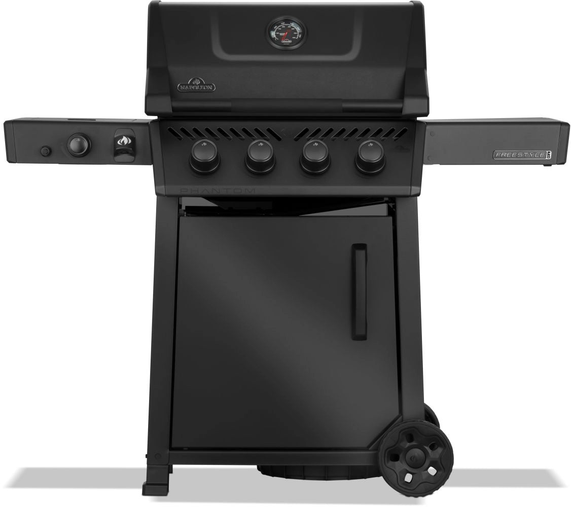 Phantom Freestyle PRO 425, mit Edelstahlrosten, Sizzle Zone und Tür, Mattschwarz | 2026 - Grillstar.dePhantom Freestyle PRO 425, mit Edelstahlrosten, Sizzle Zone und Tür, Mattschwarz | 2026GrillNapoleonGrillstar.de