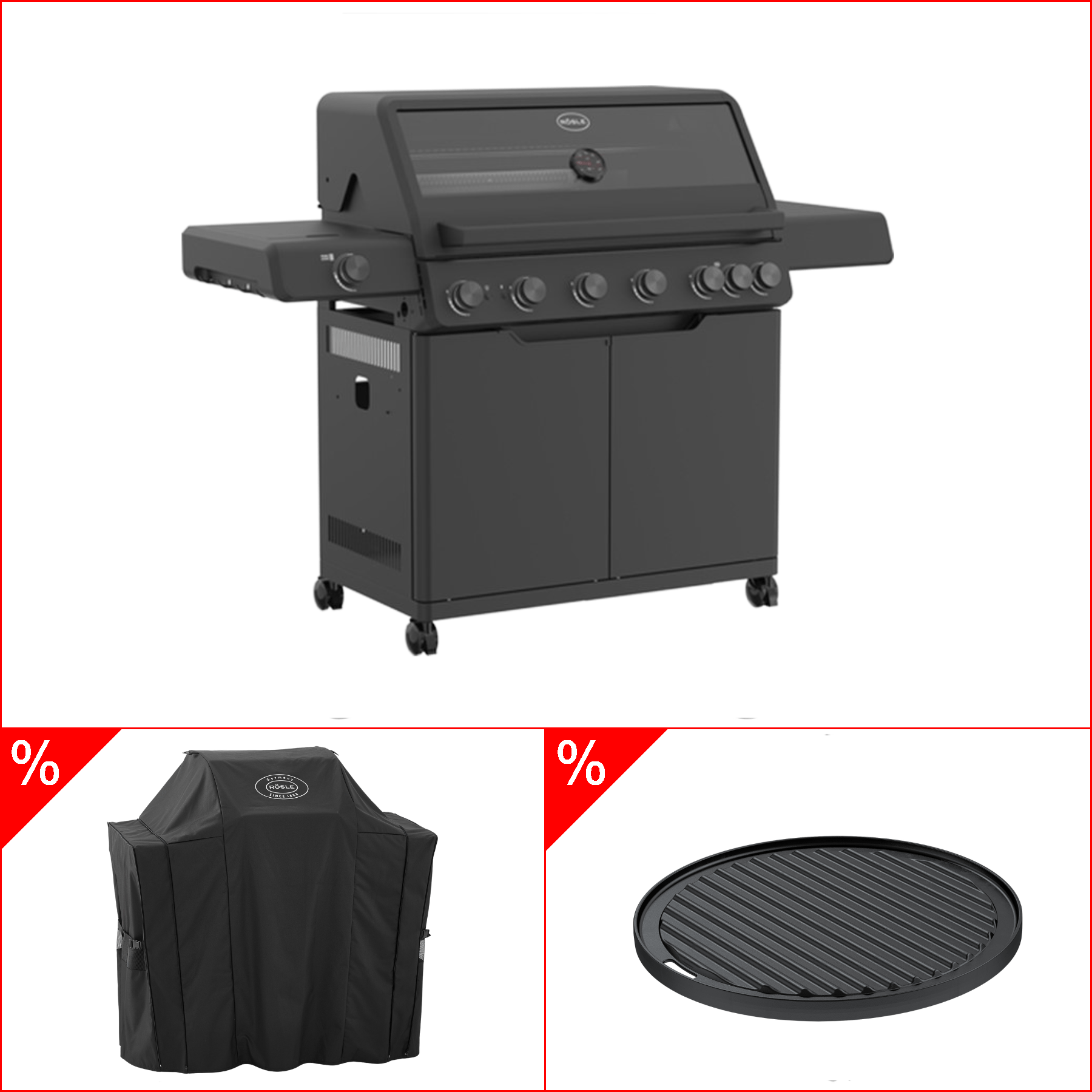 Rösle BBQ Station AllFlame Hero 6 Brenner Gasgrill - 50 mBar Bundle - Grillstar.deRösle BBQ Station AllFlame Hero 6 Brenner Gasgrill - 50 mBar BundleGrillbundleRösleGrillstar.de
