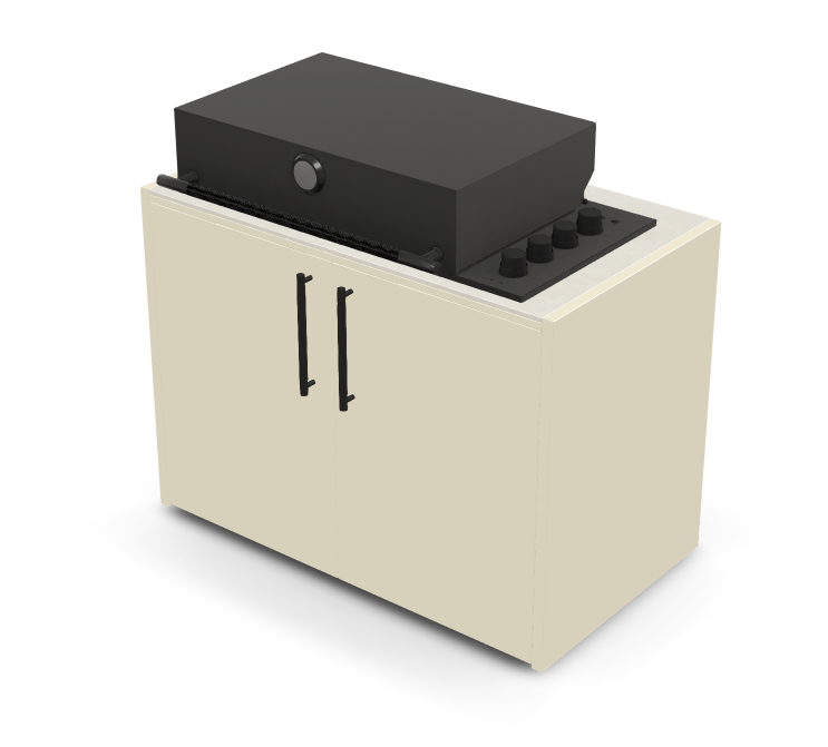 Brabura Box-Q 4-Brenner schwarz | Neuestes Edelstahlmodell