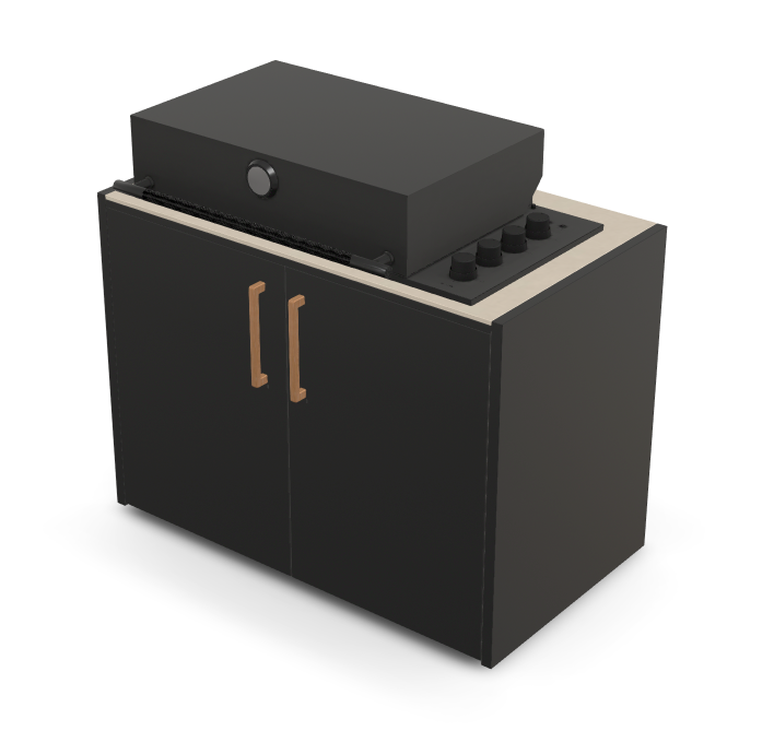 Brabura Box-Q 4-Brenner schwarz | Neuestes Edelstahlmodell