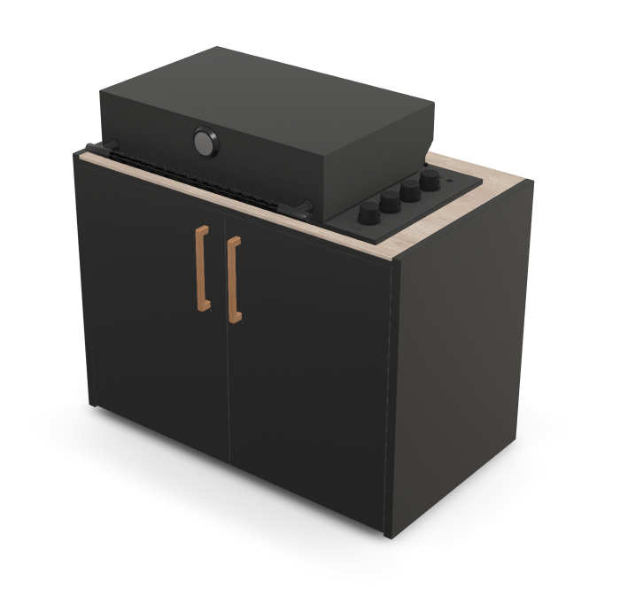 Brabura Box-Q 4-Brenner schwarz | Neuestes Edelstahlmodell