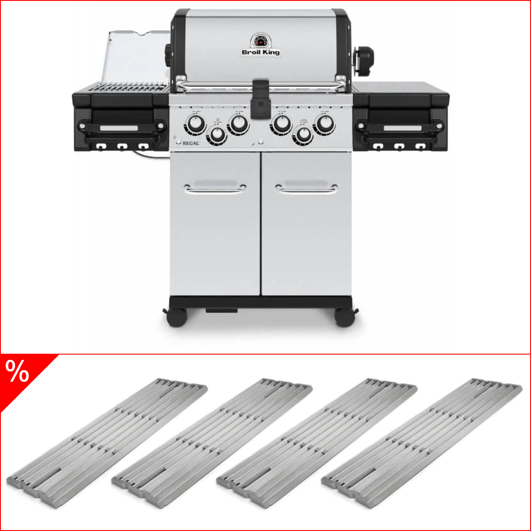 Broil King Regal S 490 PRO IR inkl. Drehspieß inkl. 4 Edelstahlgussrosten