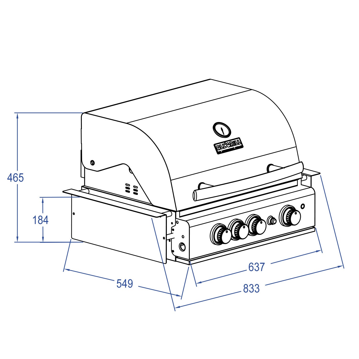 All`Grill Chef M Built-In Schwarz