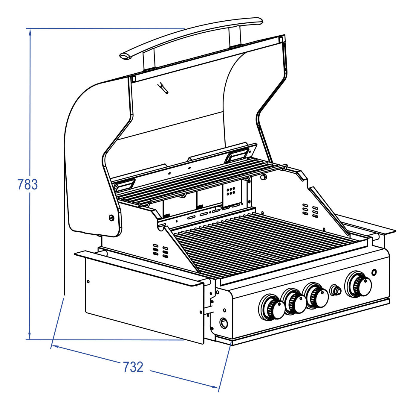 All`Grill Chef M Built-In Schwarz