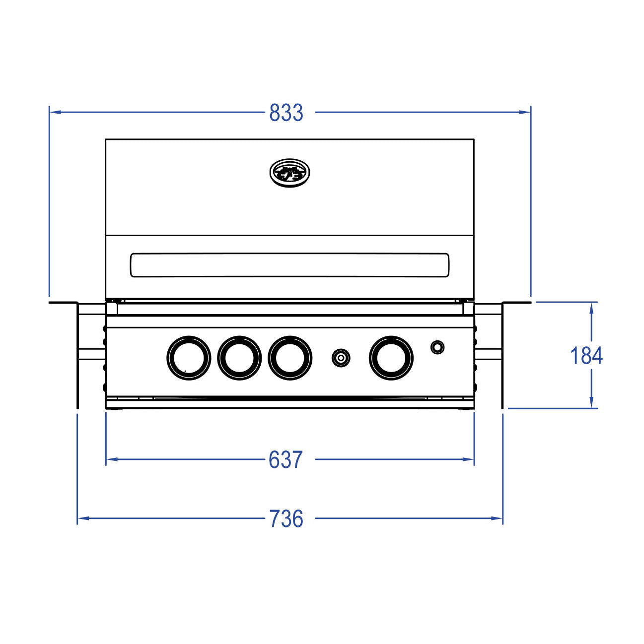 All`Grill Chef M Built-In Schwarz