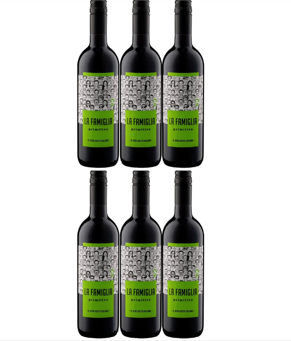 LA FAMIGLIA "Primitivo" - Rotwein - 6 Stück