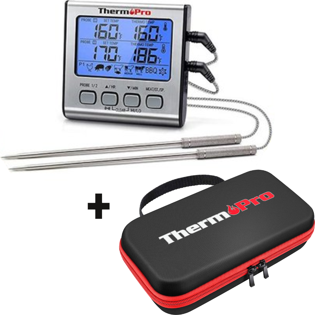 Produktbild ThermoPro Set TP17 Kernthermometer + TP98 Aufbewahrungstasche