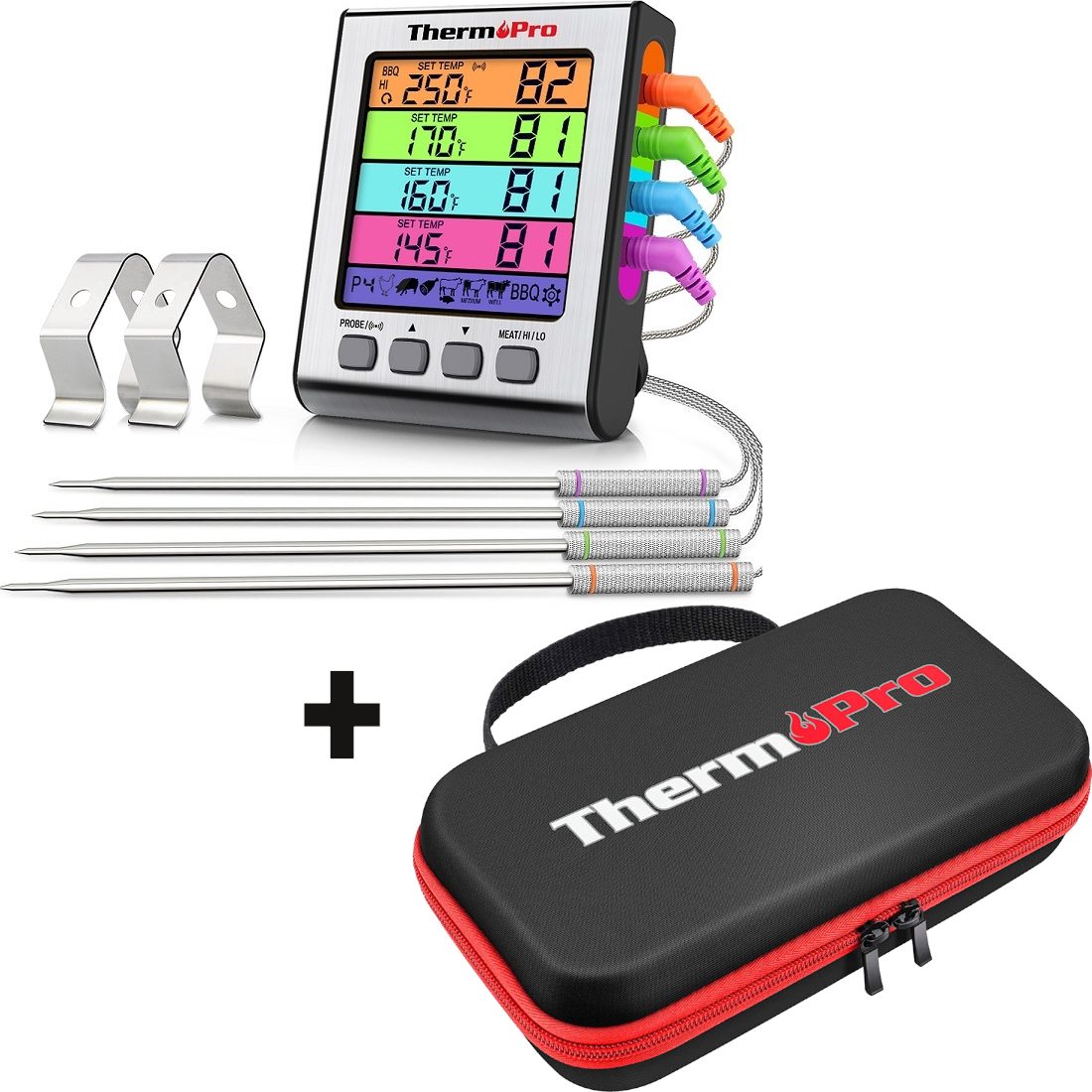 Produktbild ThermoPro Set TP17H Kernthermometer + TP98 Aufbewahrungstasche