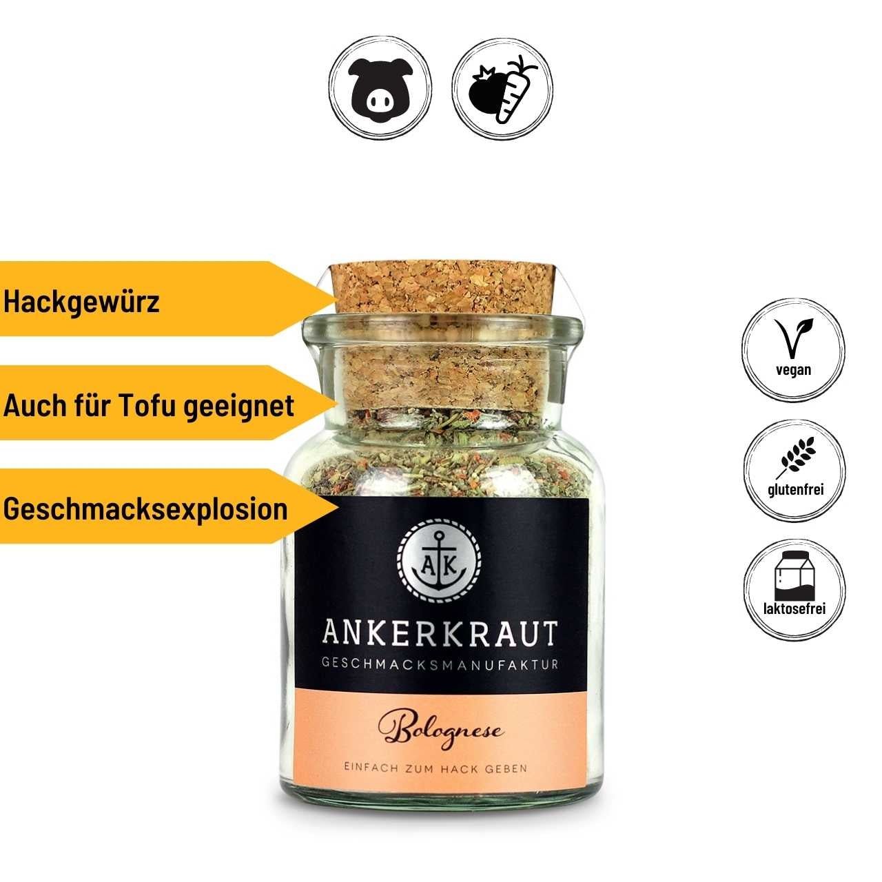 Ankerkraut Bolognese, 100g Korkenglas - Grillstar.deAnkerkraut Bolognese, 100g KorkenglasAnkerkrautGrillstar.de42603478988904260347898890