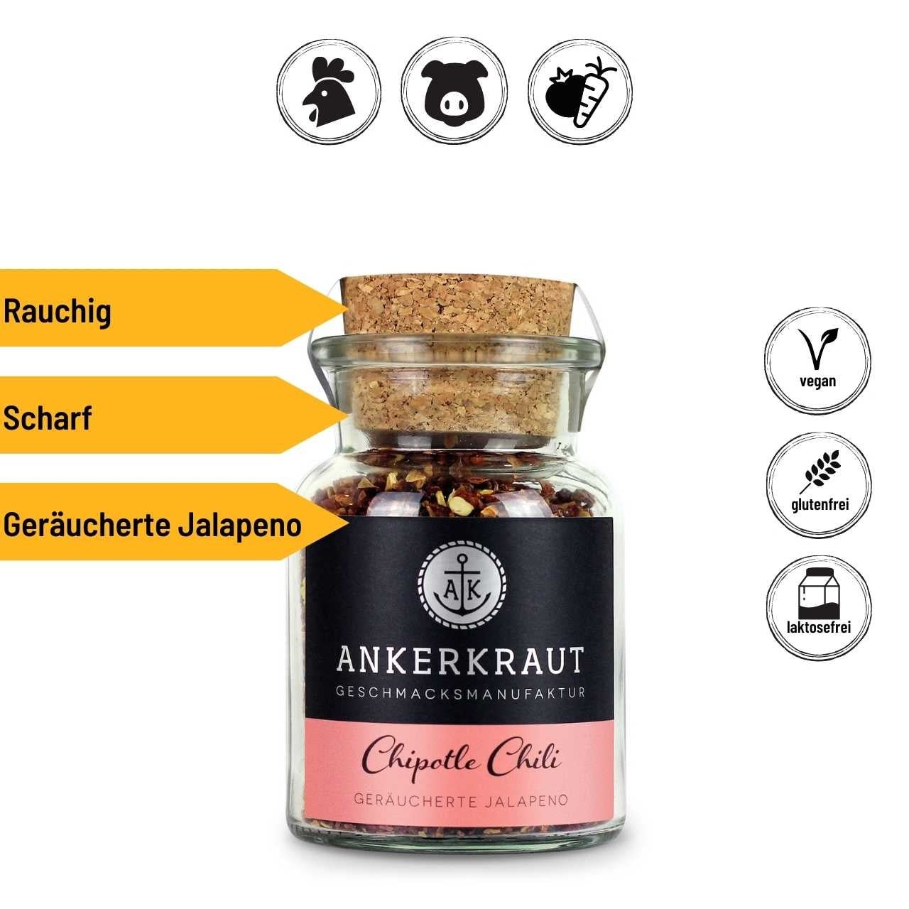 Ankerkraut Chipotle Chili, 55g Korkenglas - Grillstar.deAnkerkraut Chipotle Chili, 55g KorkenglasAnkerkrautGrillstar.de42603478942504260347894250