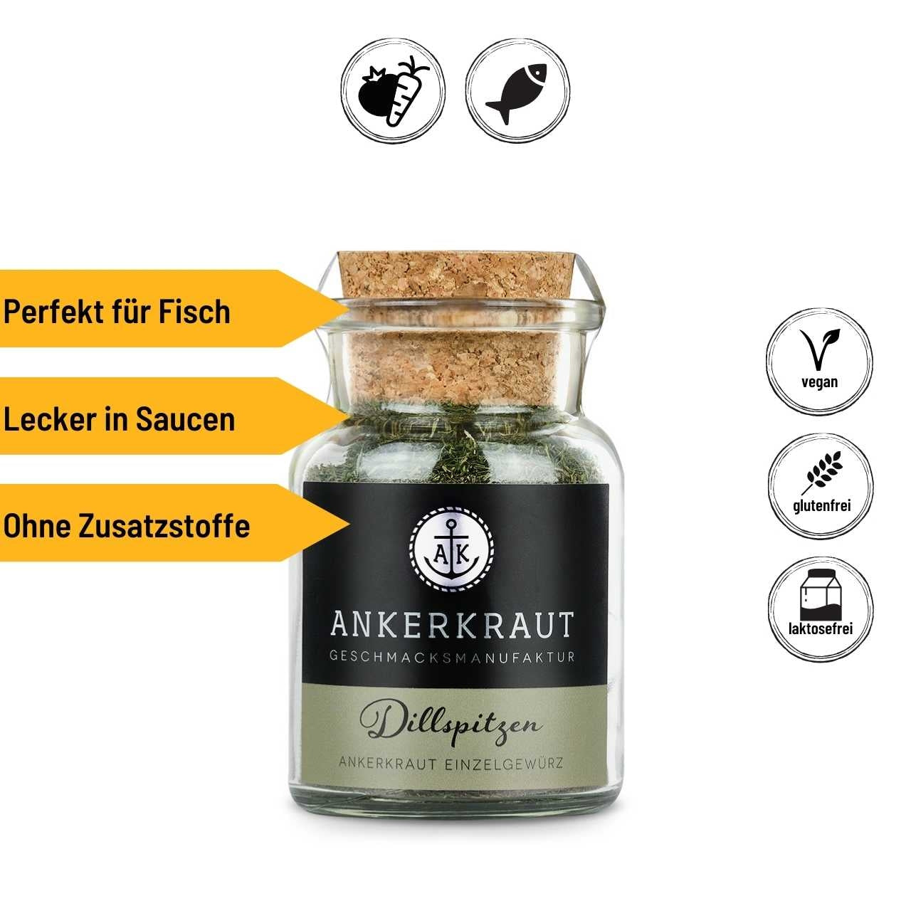 Ankerkraut Dillspitzen, 30g Korkenglas