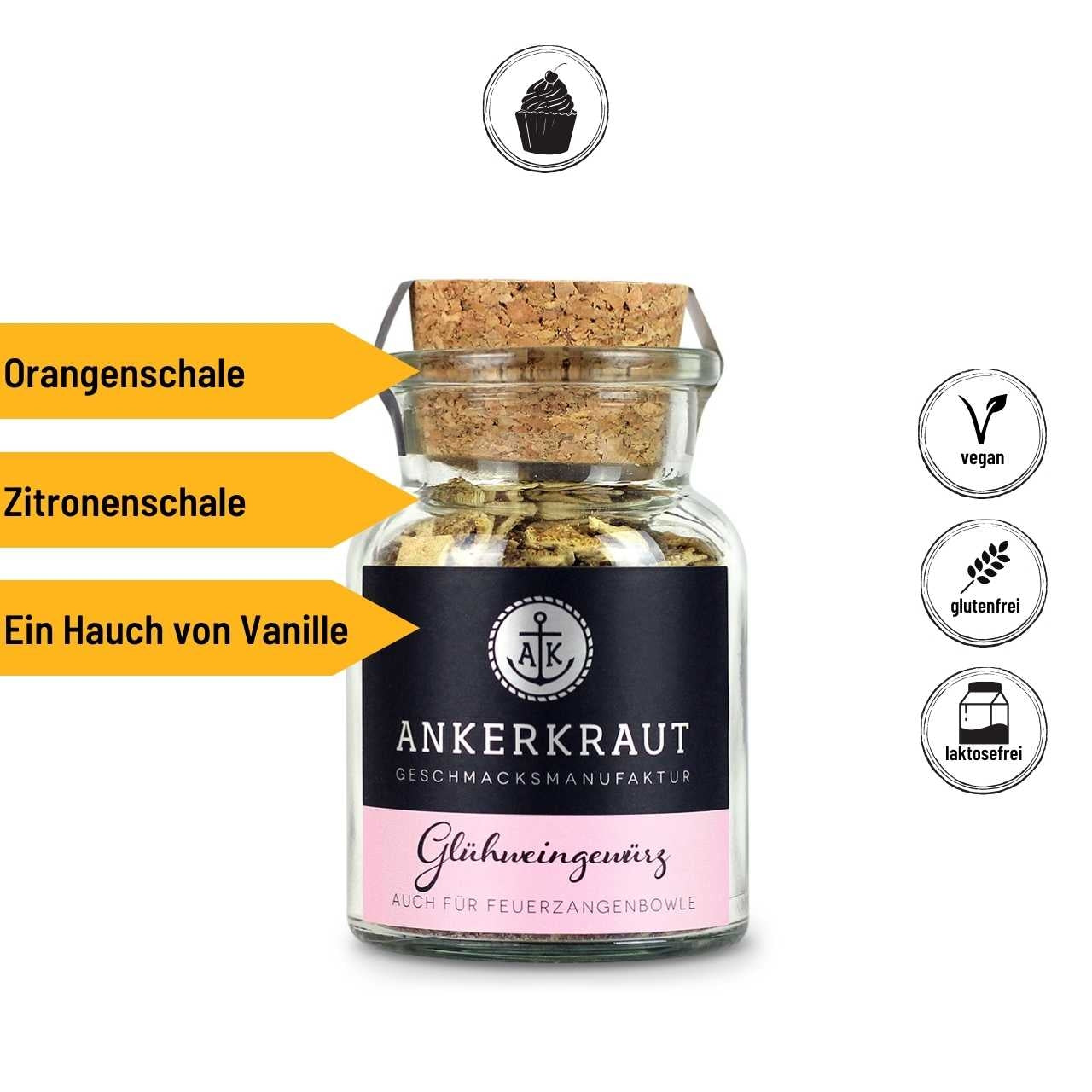 Ankerkraut Glühweingewürz, 60g Korkenglas