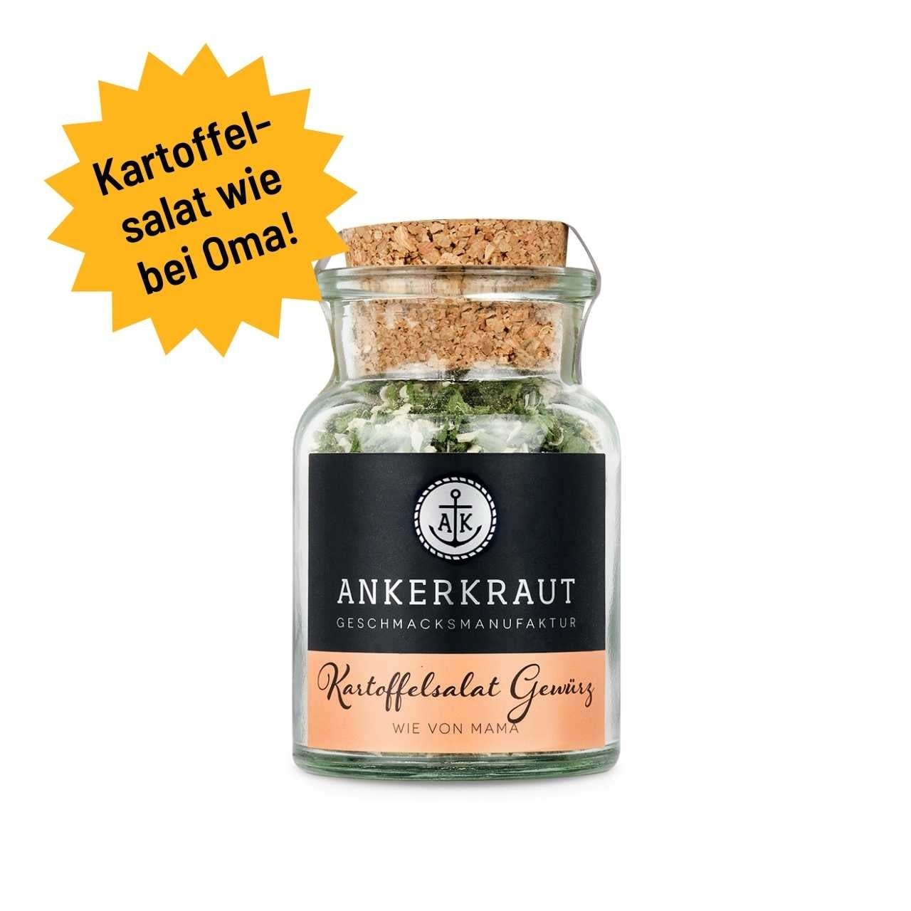 Ankerkraut Kartoffelsalat Gewürz, 55g Korkenglas - Grillstar.deAnkerkraut Kartoffelsalat Gewürz, 55g KorkenglasAnkerkrautGrillstar.de40629888401974062988840197