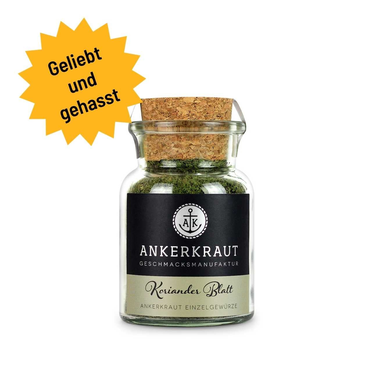 Ankerkraut Korianderblatt - gerebelt, 25g Korkenglas