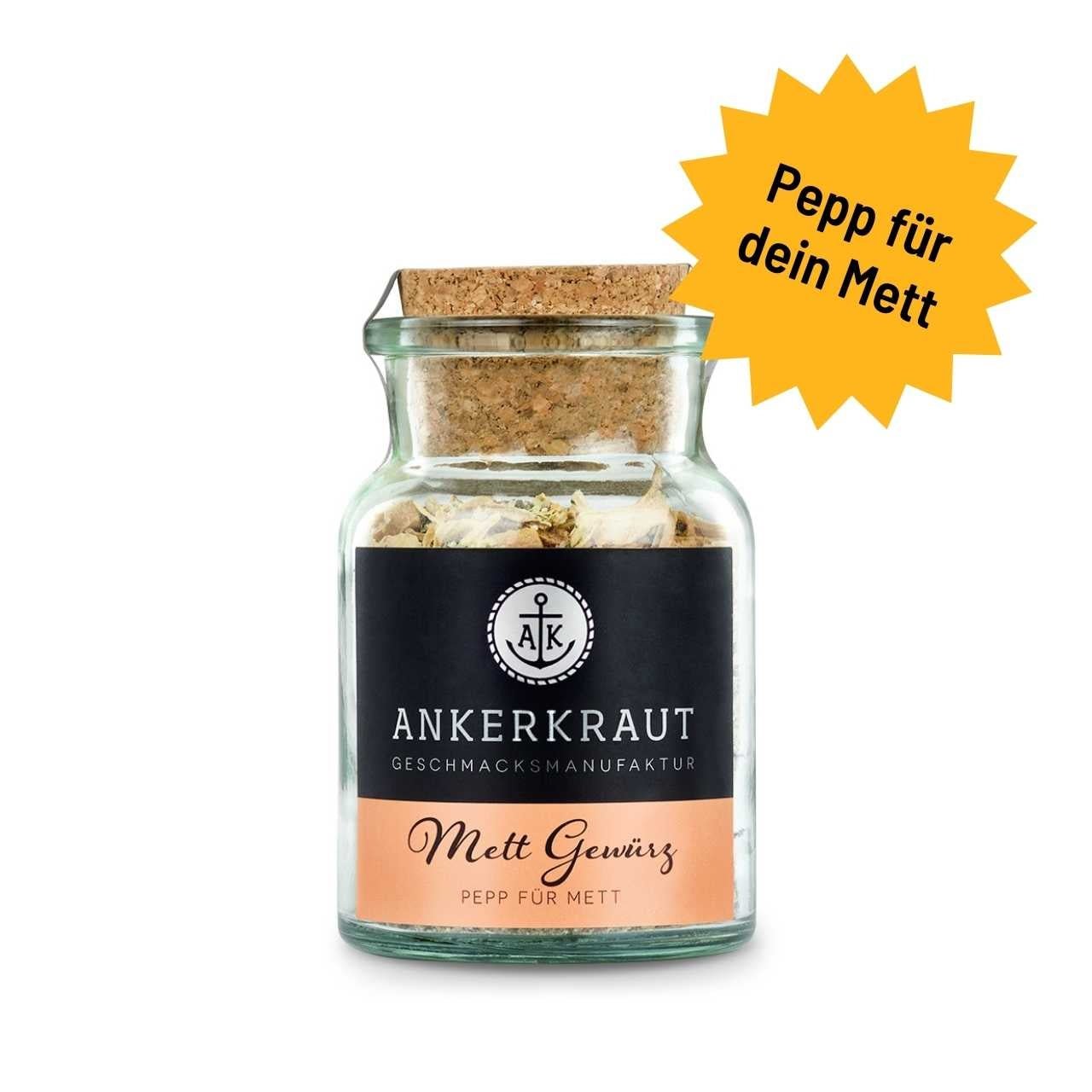 Ankerkraut Mett Gewürz, 85g Korkenglas - Grillstar.deAnkerkraut Mett Gewürz, 85g KorkenglasAnkerkrautGrillstar.de40629888400984062988840098