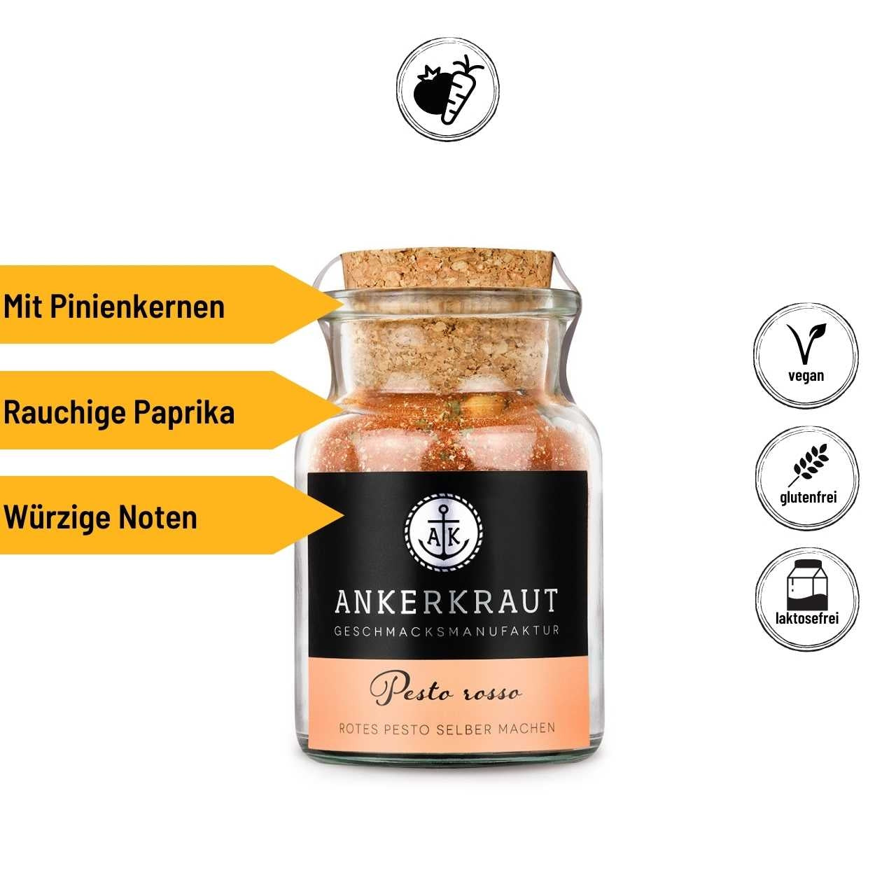 Ankerkraut Pesto Rosso, 100g Korkenglas