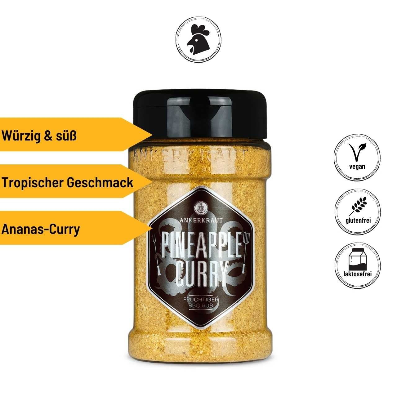 Ankerkraut Pineapple Curry, 240g Streuer - Grillstar.deAnkerkraut Pineapple Curry, 240g StreuerAnkerkrautGrillstar.de42605479906084260547990608