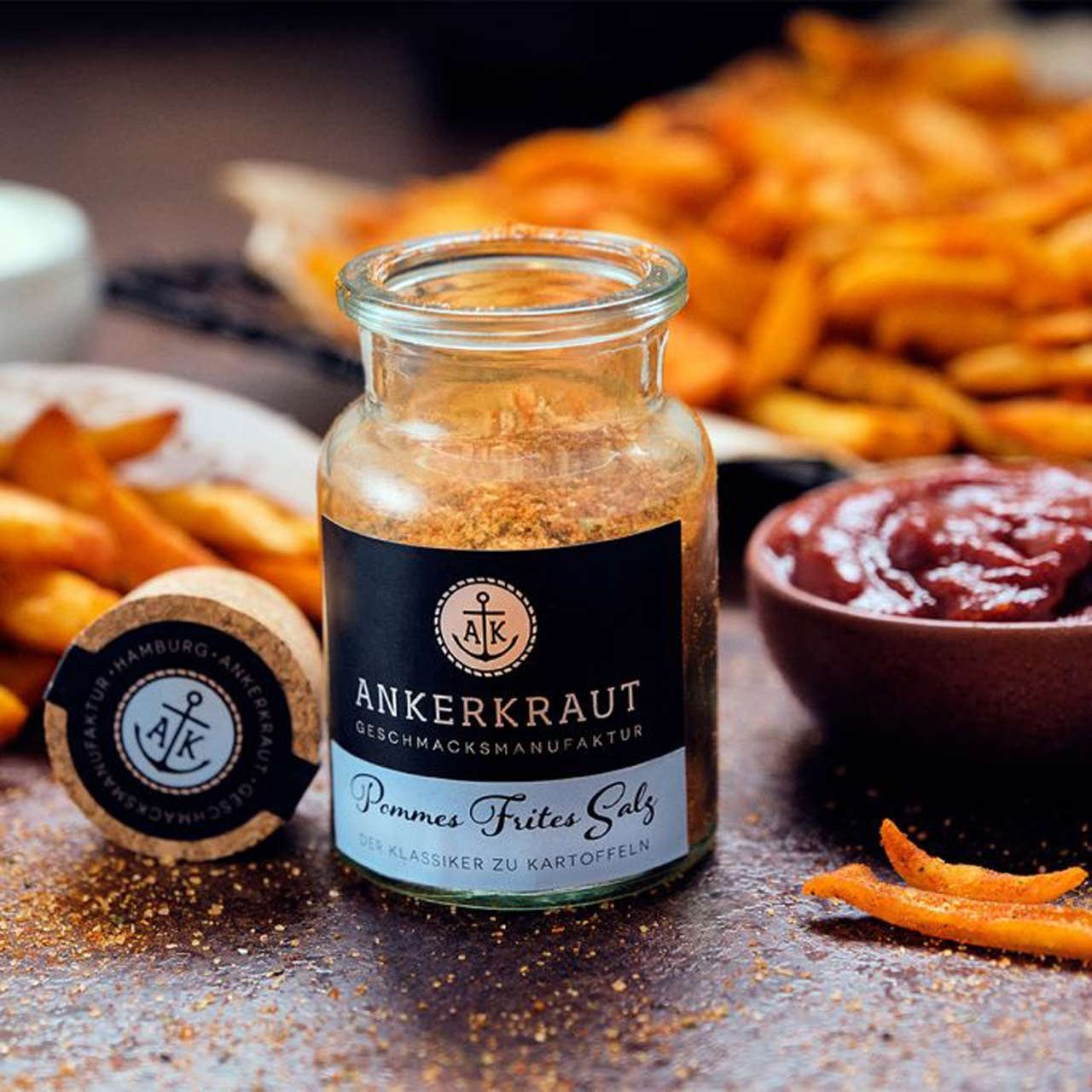 Ankerkraut Pommes Frites Salz, 130g Korkenglas