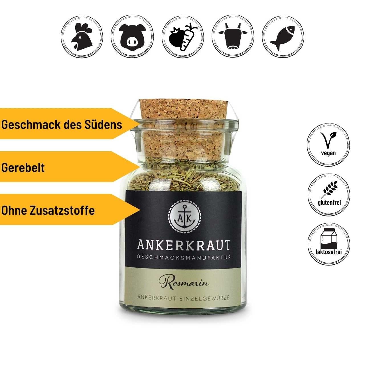 Ankerkraut Rosmarin, 40g Korkenglas - Grillstar.deAnkerkraut Rosmarin, 40g KorkenglasAnkerkrautGrillstar.de42603478905114260347890511