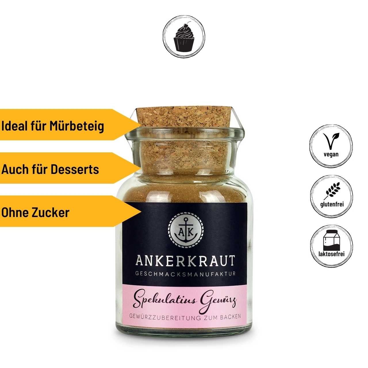 Ankerkraut Spekulatius Gewürz, 70g Korkenglas - Grillstar.deAnkerkraut Spekulatius Gewürz, 70g KorkenglasAnkerkrautGrillstar.de42603478949534260347894953