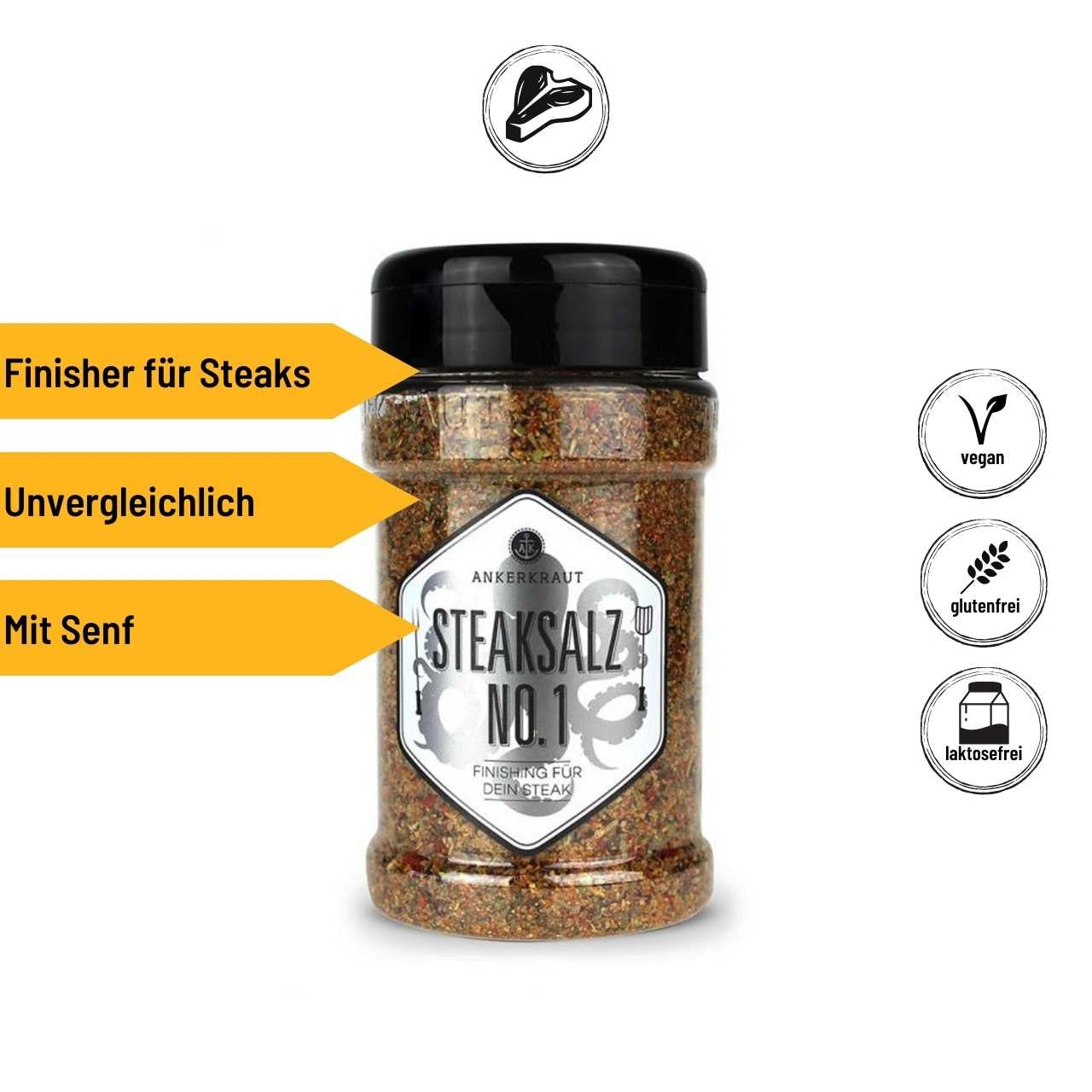 Ankerkraut Steaksalz No. 1, 170g Streuer