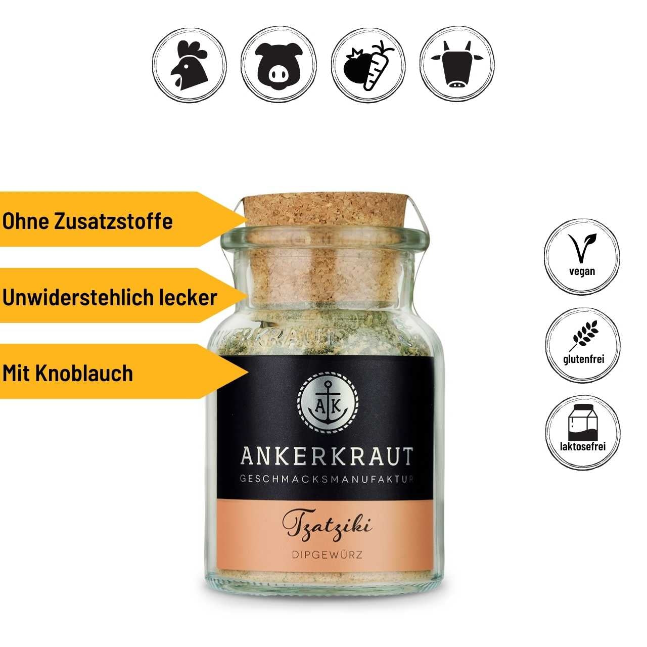 Ankerkraut Tzatziki, 100g Korkenglas