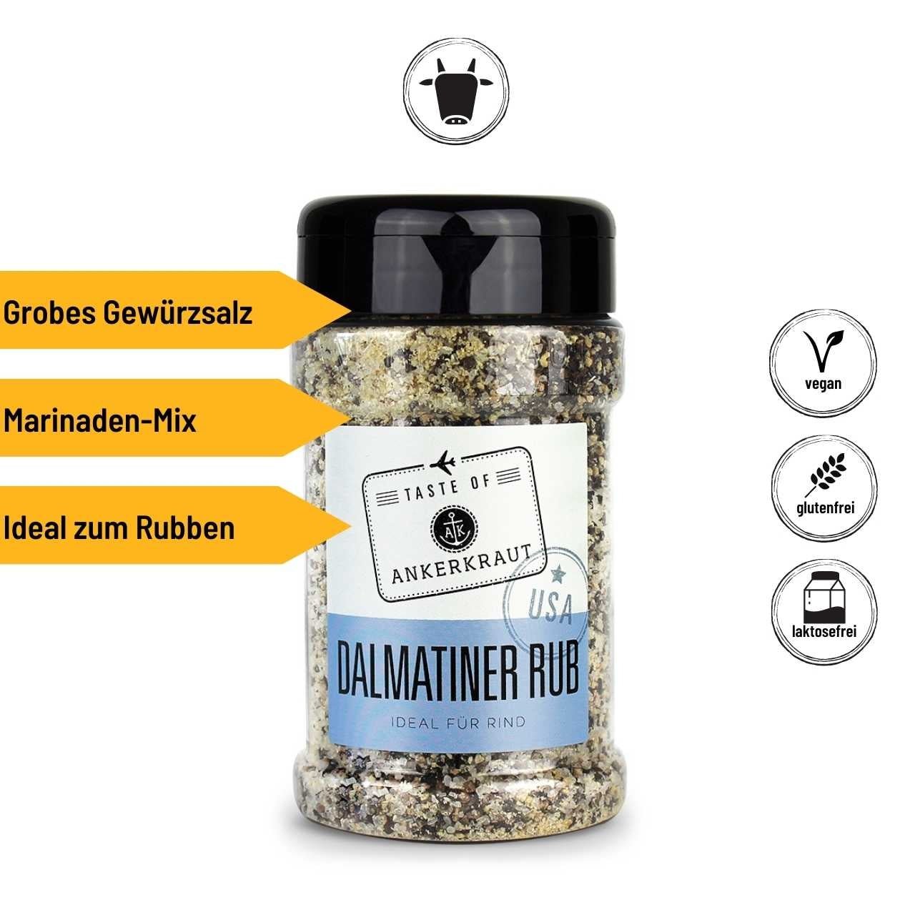 Ankerkraut USA - Dalmatiner Rub, 270g Streuer - Grillstar.deAnkerkraut USA - Dalmatiner Rub, 270g StreuerAnkerkrautGrillstar.de42605479955424260547995542