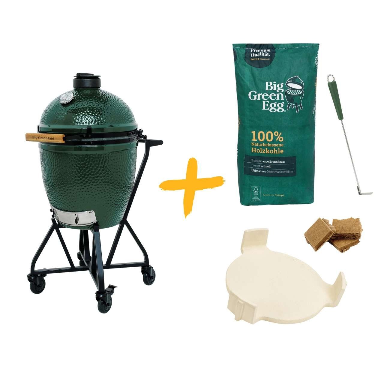 Big Green Egg Starter - Paket, Large, 46 cm Edelstahlrost, hochwertige Nasa Keramik, Nest mit robusten Schwenkrädern - Grillstar.deBig Green Egg Starter - Paket, Large, 46 cm Edelstahlrost, hochwertige Nasa Keramik, Nest mit robusten SchwenkrädernBig Green EggGrillstar.deBGE - ALHD38717081031152