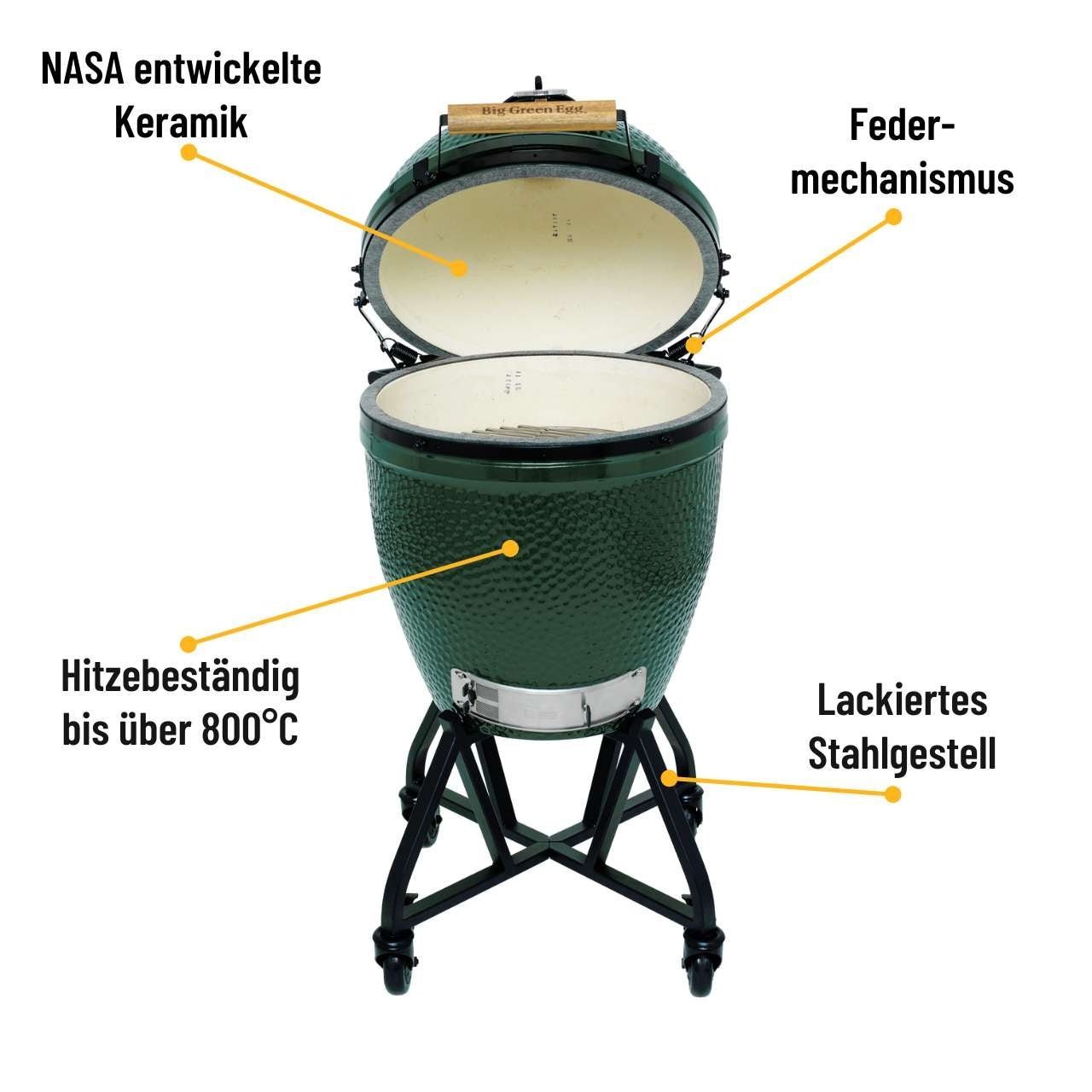 Big Green Egg Starter - Paket, Large, 46 cm Edelstahlrost, hochwertige Nasa Keramik, Nest mit robusten Schwenkrädern - Grillstar.deBig Green Egg Starter - Paket, Large, 46 cm Edelstahlrost, hochwertige Nasa Keramik, Nest mit robusten SchwenkrädernBig Green EggGrillstar.deBGE - ALHD38717081031152