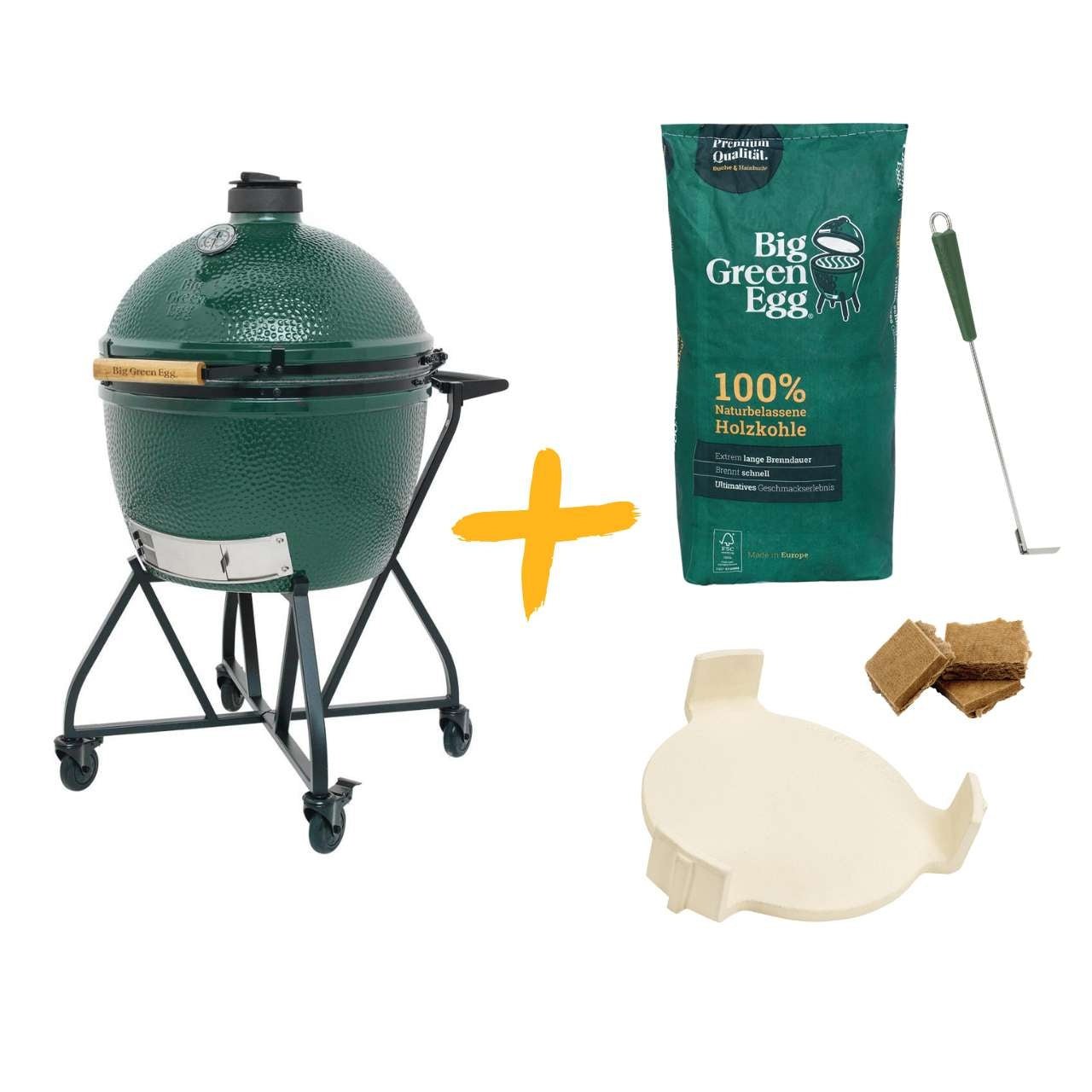 Big Green Egg Starter - Paket, XL, 61 cm Edelstahlrost, hochwertige Nasa Keramik, Nest mit robusten Schwenkrädern - Grillstar.deBig Green Egg Starter - Paket, XL, 61 cm Edelstahlrost, hochwertige Nasa Keramik, Nest mit robusten SchwenkrädernBig Green EggGrillstar.deBGE - AXLHD38717081031169