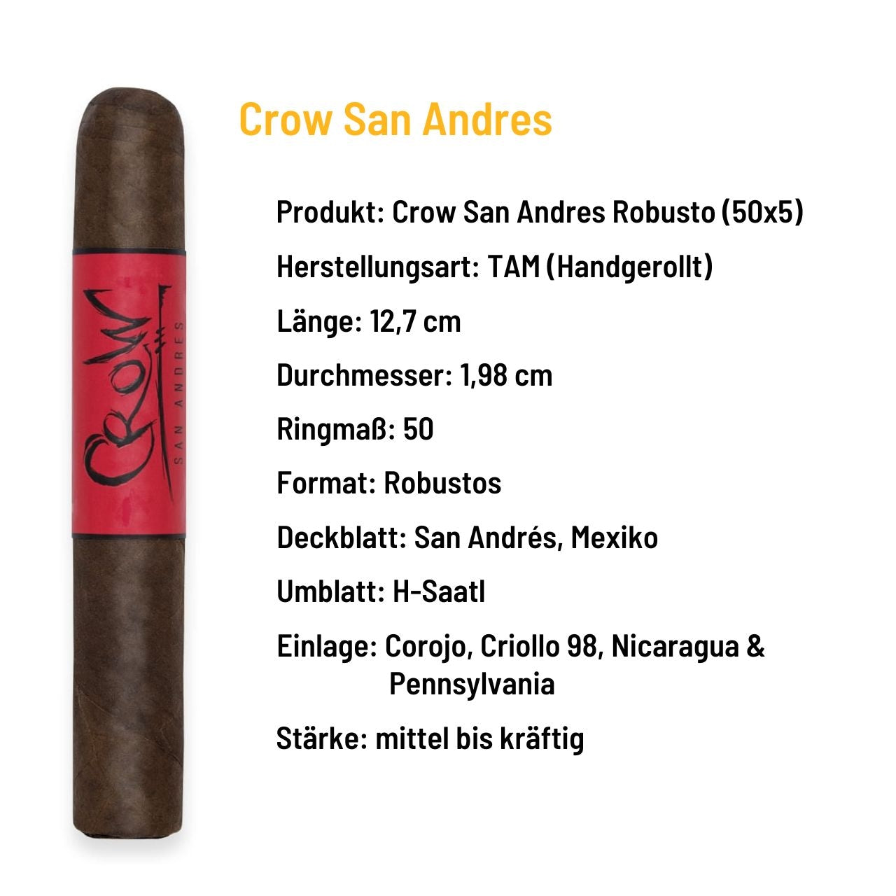 Blackbird Cigars Crow San Andres Robusto