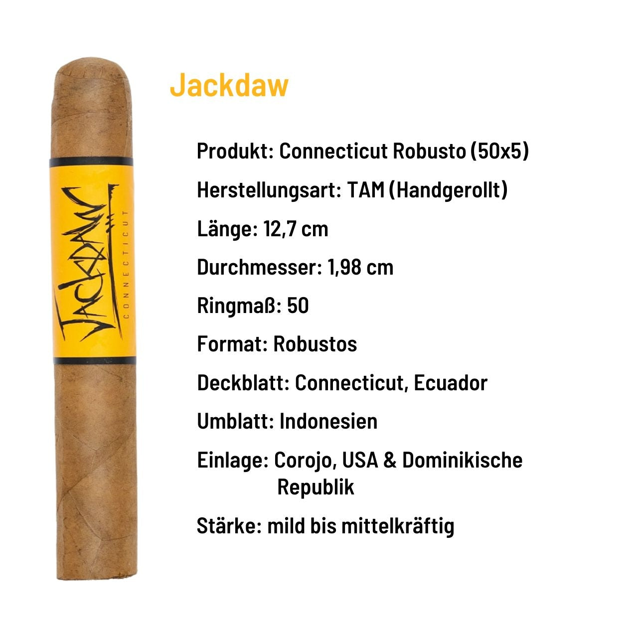 Blackbird Cigars Jackdaw Connecticut Robusto